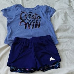 Girls size 5 adidas short set
